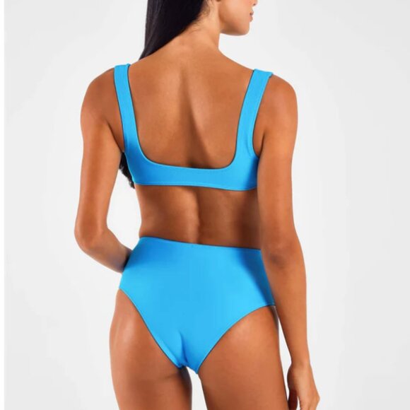 Solid & Striped The Ella Peacock Blue Swim Top and Bottom - Picture 2 of 5